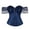 Dark Blue, variant on Womens Classic Bridal Corset with Hook Closure Boned Bustier Waist Shaper Elegant Shapewear Dark Blue L