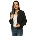thumbnail image 3 of Zeagoo Women's Bomber Jacket Casual Coat Zip Up Spring Fall Clothes with Pockets, 3 of 9