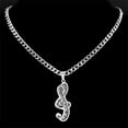 thumbnail image 3 of Electronic Piano Musical Note 14K White Gold Pendant Necklace Women Men Silver Color Music Notes Necklaces Jewelry, 3 of 5
