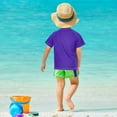 thumbnail image 4 of FORMRS Boys Rash Guard Short Sleeves Swim Shirt Quick Dry UPF 50+ Sun Protection, Sizes 3-12T, Purple Neon Road, 4 of 6