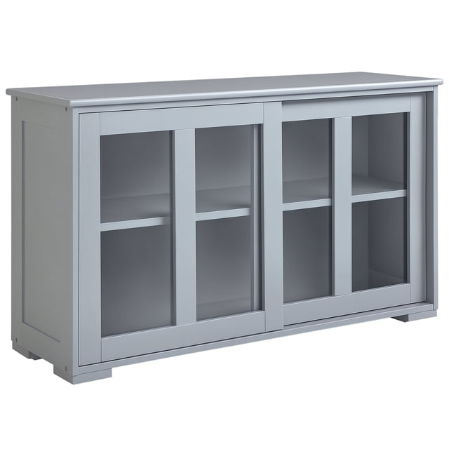 HOMCOM Kitchen Sideboard Stackable Storage Cabinet with Sliding Glass Door