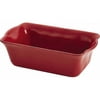 Rachael Ray Cucina Stoneware 9-Inch x 5-Inch Loaf Pan, Cranberry Red