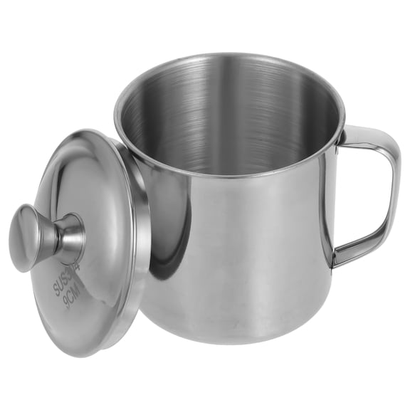 UPOUART Double Layer Stainless Steel Tea Mug with Lid and Handle, Reusable Insulated Thermal Coffee Cup