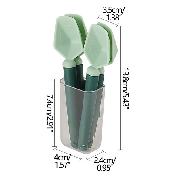 Pisexur Batería de cocina Cuatro cucharas de café, dos en uno, cuchara medidora de leche en polvo con clip de sellado, apta para bolsas de alimentos multifuncionales, para la cocina del hogar