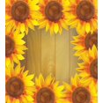 thumbnail image 3 of Sunflower Duvet Cover Set, Sunflower Arranged in a Circle on a Wooden Background Flower Frame Illustration, Decorative 3 Piece Bedding Set with 2 Pillow Shams, Calking Size, Brown Orange, by Ambesonne, 3 of 3
