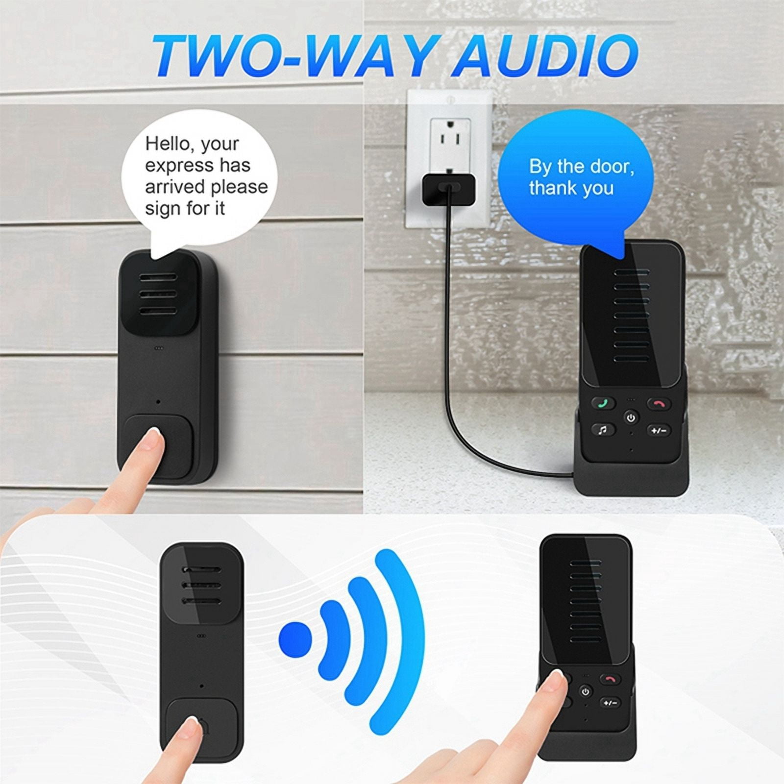 Wireless Intelligent Intercom Doorbell Household Two-Way Audio Long Distance Elderly One Button Pager with 6 Ringtones