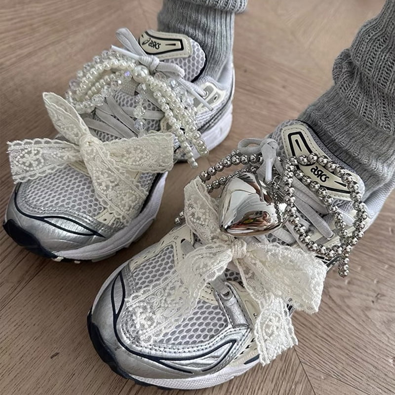 1Pair Handmade Shoes Clip Lace Bowknot Charm Shoe Buckle Decoration Bag Pendant Bow Shoelaces Clips Fashion Keychain Accessories