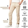 thumbnail image 4 of Mens Slim Fit Cotton Stretch Chino Pants 2 Packs, 4 of 5