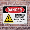thumbnail image 5 of Hazardous Materials Handle With Care OSHA Danger Aluminum Sign 14 Inch x 10 Inch - 5 Pack, 5 of 8