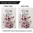 thumbnail image 2 of Butterfly Flowers Garden Flag 12.5 x 18 Inch Always Loved Never Forgotten Memorial Garden Flag Double Sided Spring Summer Yard Flags for Outdoor Seasonal Porch Lawn Decor (Purple/Green), 2 of 6