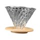 thumbnail image 2 of Gotero de café de vidrio reutilizable, transparente, fácil de preparar, cono, embudo, café de goteo Taza de filtro con base, 2 of 9