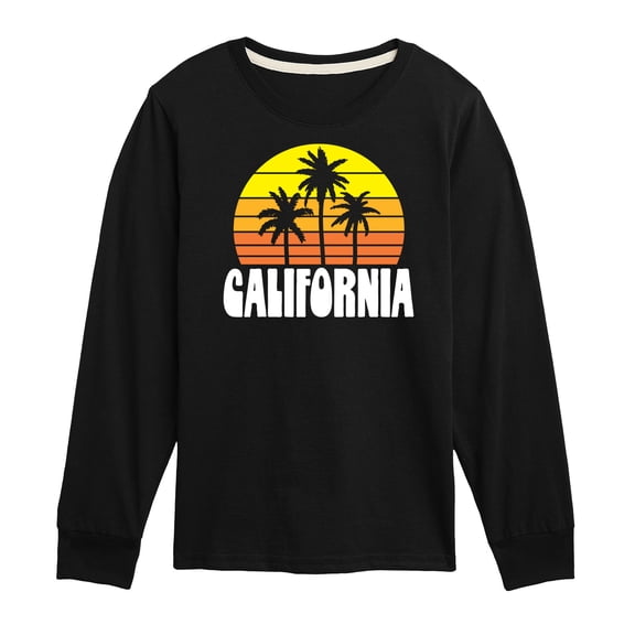 Instant Message - California Retro Sunset - Toddler & Youth Long Sleeve Graphic T-Shirt