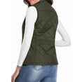 thumbnail image 5 of Women'S Stand Collar Zipper Padded Quilted Vest with Pockets Army Green XL, 5 of 10