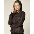 thumbnail image 3 of Made by Johnny Women's Faux Leather Jacket with Hoodie XXL COFFEE, 3 of 6