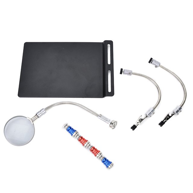 Juego de herramientas de reparación de soporte magnético para placa base, Clip para placa de circuito, lupa y juego de separadores