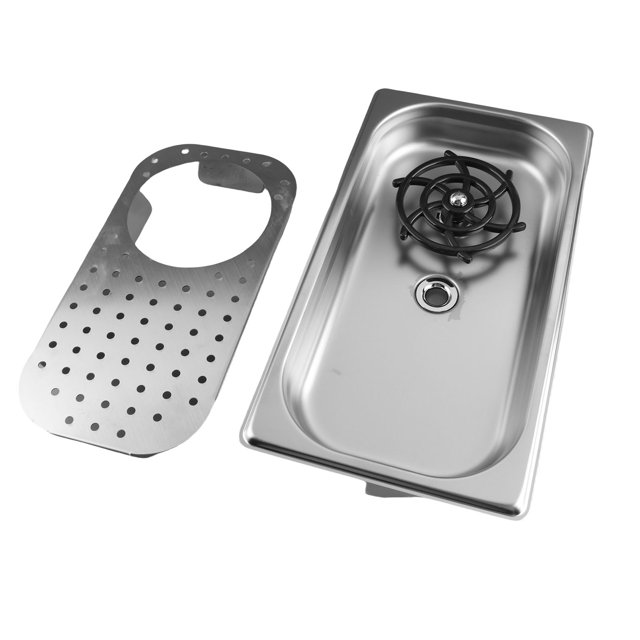 360 Degree Cup Washer Spray Rinser, Stainless Steel Pitcher Rinser for Sink, Automated Cup Washer With Drain and Drip Tray for Kitchen Home Hotel Cafe Restaurant, Matte Black