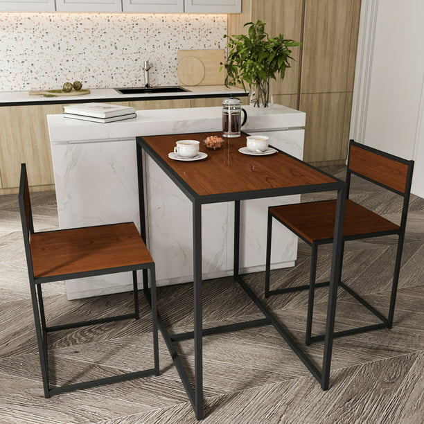 Compact 2 Chairs And Table Set, Gap Between Dining Chair And Table