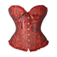 thumbnail image 4 of Femmes Vintage Corset Overbust Classique Bustier en Acier Os Lace Up Top, 4 of 5