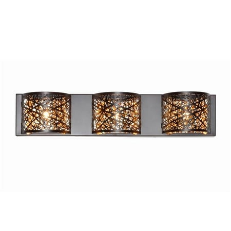 

ET2 E21316-10BZ Inca 3 Light Bronze Bath Light Wall Light in Clear & White 4.25 in. Without Bulb - 24 in.