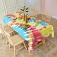thumbnail image 3 of Colorful Tie Dye Pattern Rectangle Tablecloth 60"x102",Waterproof Polyester Rectangle Table Cloth, Wipeable Spillproof Polyester Tablecloth for Dining, Camping, Indoor and Outdoor, 3 of 6
