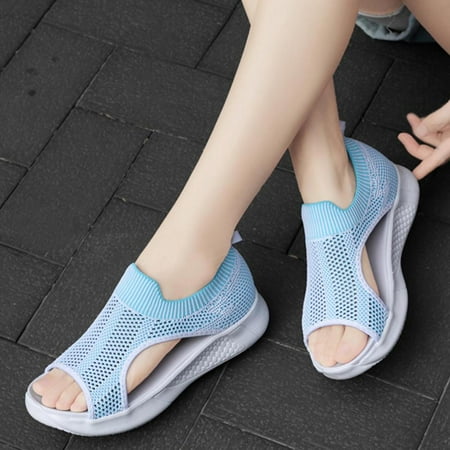 

Homedles Sandals Women- Gift for Women Flat Summer Comfortable Casual Open toe Platform Sandals Blue 39