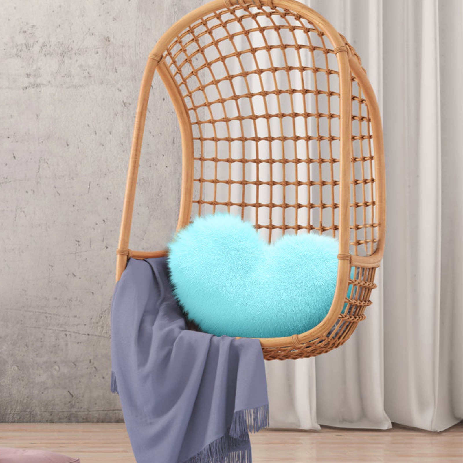 Coussin Cœur Jaune Doux 50 Cm - Décoration Chambre Enfant Fille Garçon - Cadeau Confortable Et Cocooning