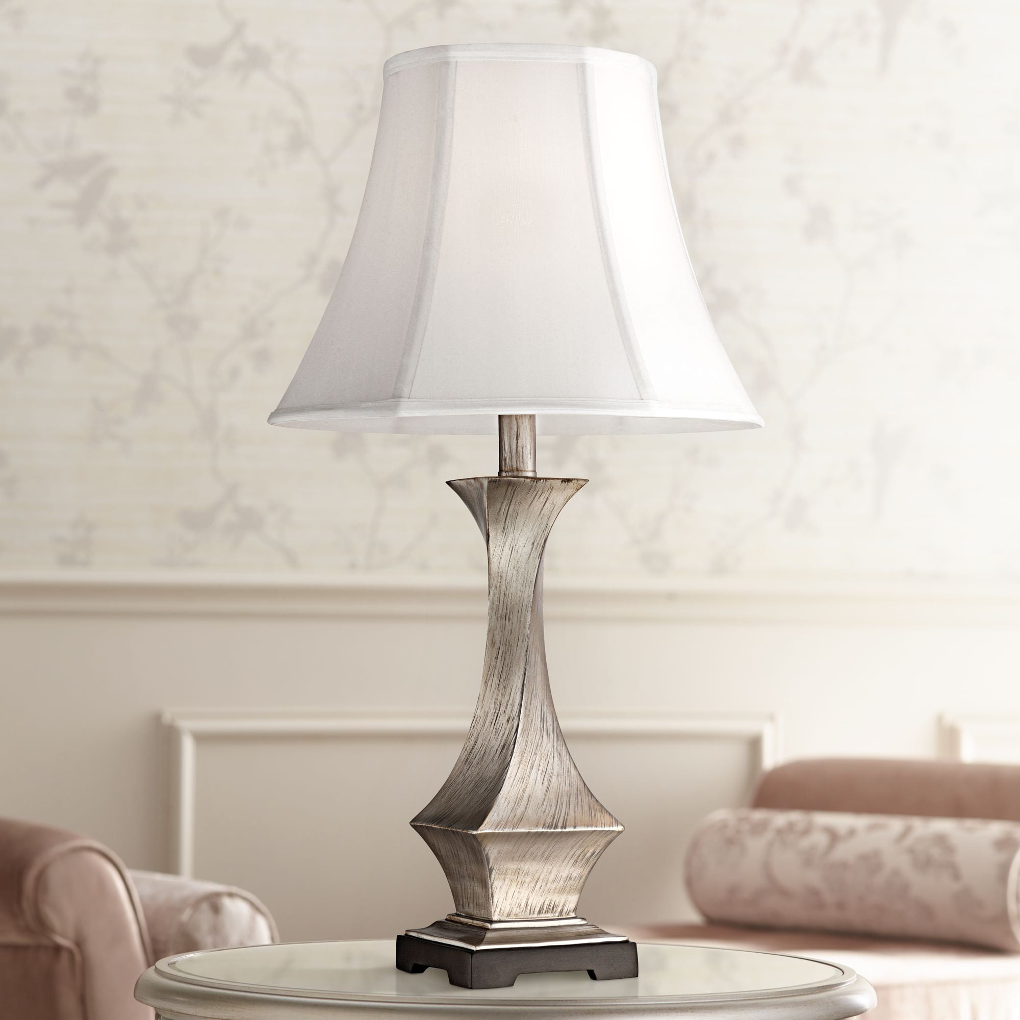 Regency Hill Modern Table Lamp Silver, Colourmatch Pair Of Touch Table Lamps Flint Grey