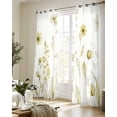 thumbnail image 5 of Yellow Spring Floral Sheer Curtains 63 Inch Length 2 Panels Set for Living Room/Bedroom, Summer Flowers Botanical Elegant Kitchen Curtains Grommet Semi-Sheer Curtains Window Treatments 42"x63"x2, 5 of 7