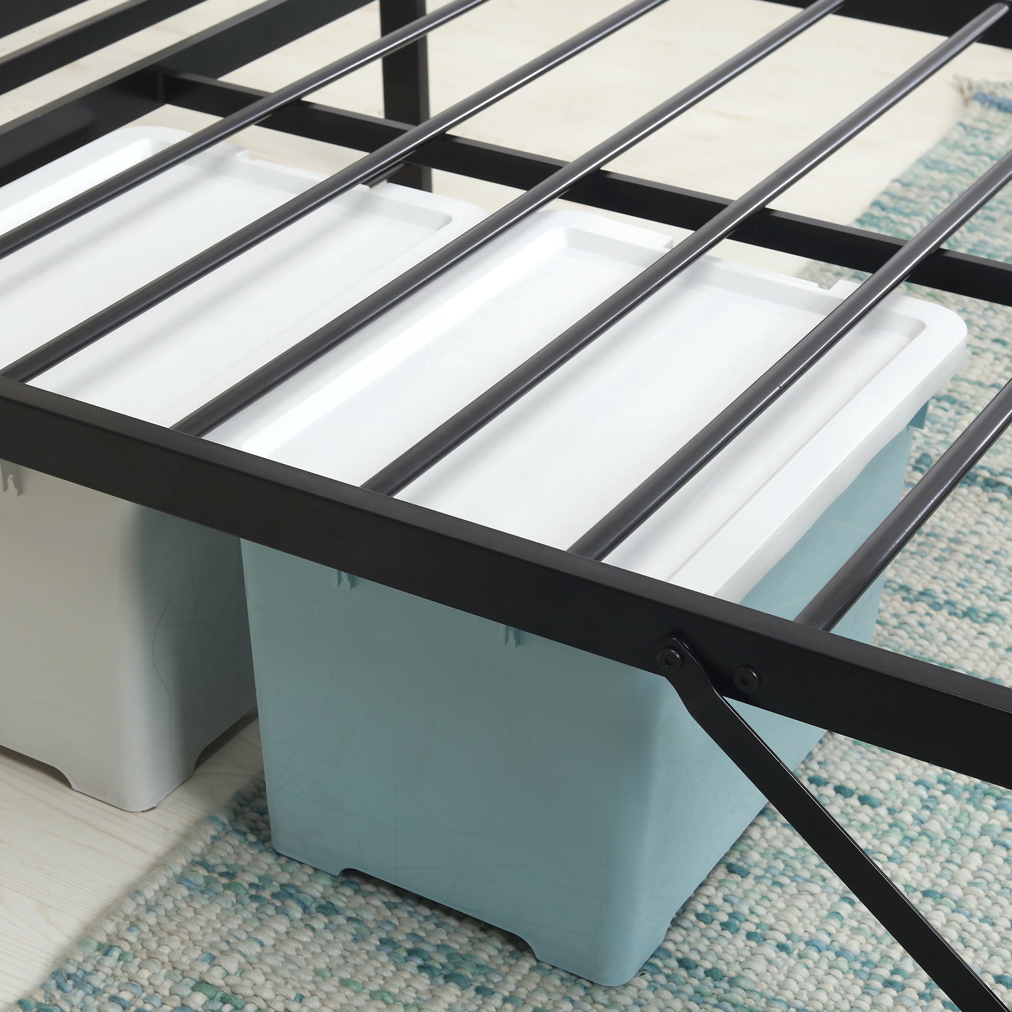 Best Price Mattress 12 Inch All-in-One Easy Setup Metal Platform Bed w/Steel slats and Headboard