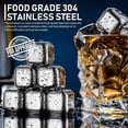 thumbnail image 4 of Reusable Stainless Steel Ice Cubes, Custom Engraved Whiskey Stones Chilling Rocks, Perfect For Unmatched Cooling Without Dilution, 8PCS Set Gift With Nonslip Ice Tong, 4 of 8