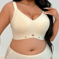 thumbnail image 5 of Riforla Plus Size Seamless Jelly Bra Wireless Comfortable Support for Large Bust Women Bras Beige XL, 5 of 9
