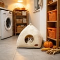 thumbnail image 4 of Cat Dome Bed - Plush Warmth Indoor Cats Sleeping Bed | Winter Thermal Insulation Kitten Resting Nest, Pet Supplies for Small Medium Cats, 4 of 6