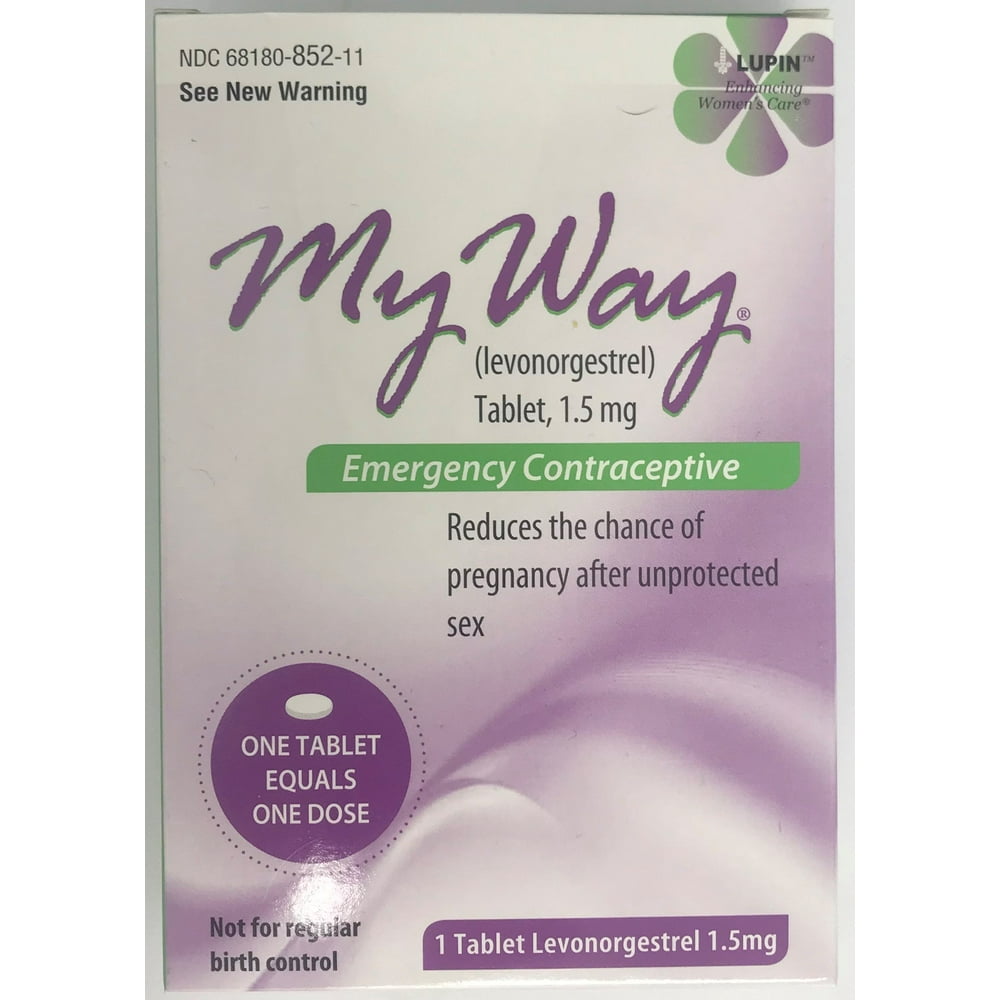 My Way Emergency Contraceptive Pill Compare to Plan B OneStep Tablet, 1.5 mg