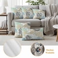 thumbnail image 6 of Brown Coastal Outdoor Waterproof Pillow Covers, Teal Grey Sea Coral Starfish Nautical Decorative Square Throw Pillowcase Sofa Cushion Sham for Patio/Couch/Chair, 26"x26" 2 Pack, 6 of 8