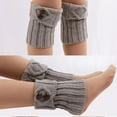 thumbnail image 3 of JeashCHAT Women's Button Socks Boot Accessories Short Leg Warmers Knit Toppers, 3 of 5