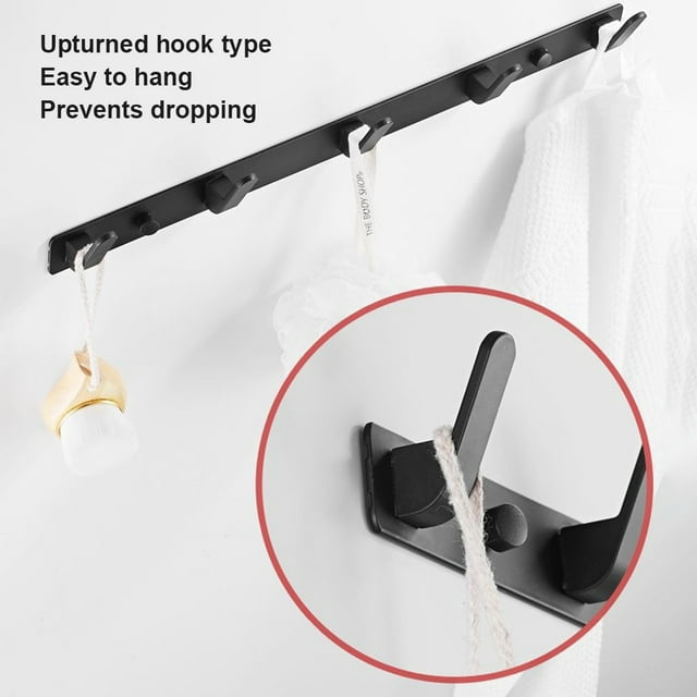 Crochet de Porte en Métal Robuste pour Salle de Bain, Crochet Multifonction Gain de Place pour Vestes, Vestiaire, Entrée, Salle de Lavage, Trois Crochets
