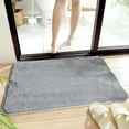 thumbnail image 1 of Alfombra antideslizante para baño | Tapete absorbente de microfibra para bañera, ducha y cocina | Alfombra lavable a máquina | Base de goma | Poliéster suave | 16x24 pulgadas | Gris, marrón, azul, 1 of 8