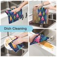 thumbnail image 2 of 6PCS Dish Towels and Dish Cloths Reuseable Dishcloths Sets for Washing Dishes, Cooking, Baking Size 11" x 11" Colorful Christmas Trees Pattern, 2 of 9