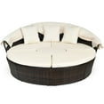 thumbnail image 2 of Gymax Cushioned Patio Rattan Round Daybed w/ Adjustable Table 3 Pillows Canopy, 2 of 10