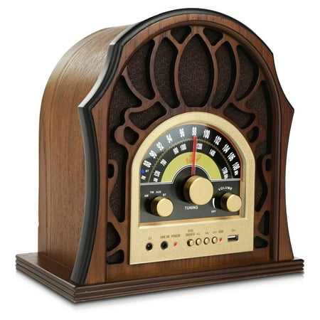 PUNP37BT - Vintage Style Bluetooth Radio - Classic Design Stereo Speaker (The Best Vintage Speakers)