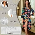 thumbnail image 6 of Yuyamidu Colorful Butterfly Robes for Women Lightweight Long Sleeve Bathrobe Knee-Length Spa Robe Sexy Long Womens House Robes Novelty V Neck Nightgowns Size 2XL, 6 of 7