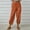 Orange pants for women, variant on Wycnly on Sale Pants for Women Casual Pants for Womens Fashion Elastic Waist Solid Cotton Linen Long Pants Vintage Cotton Linen Loose Button Jogger Trousers with Pocket