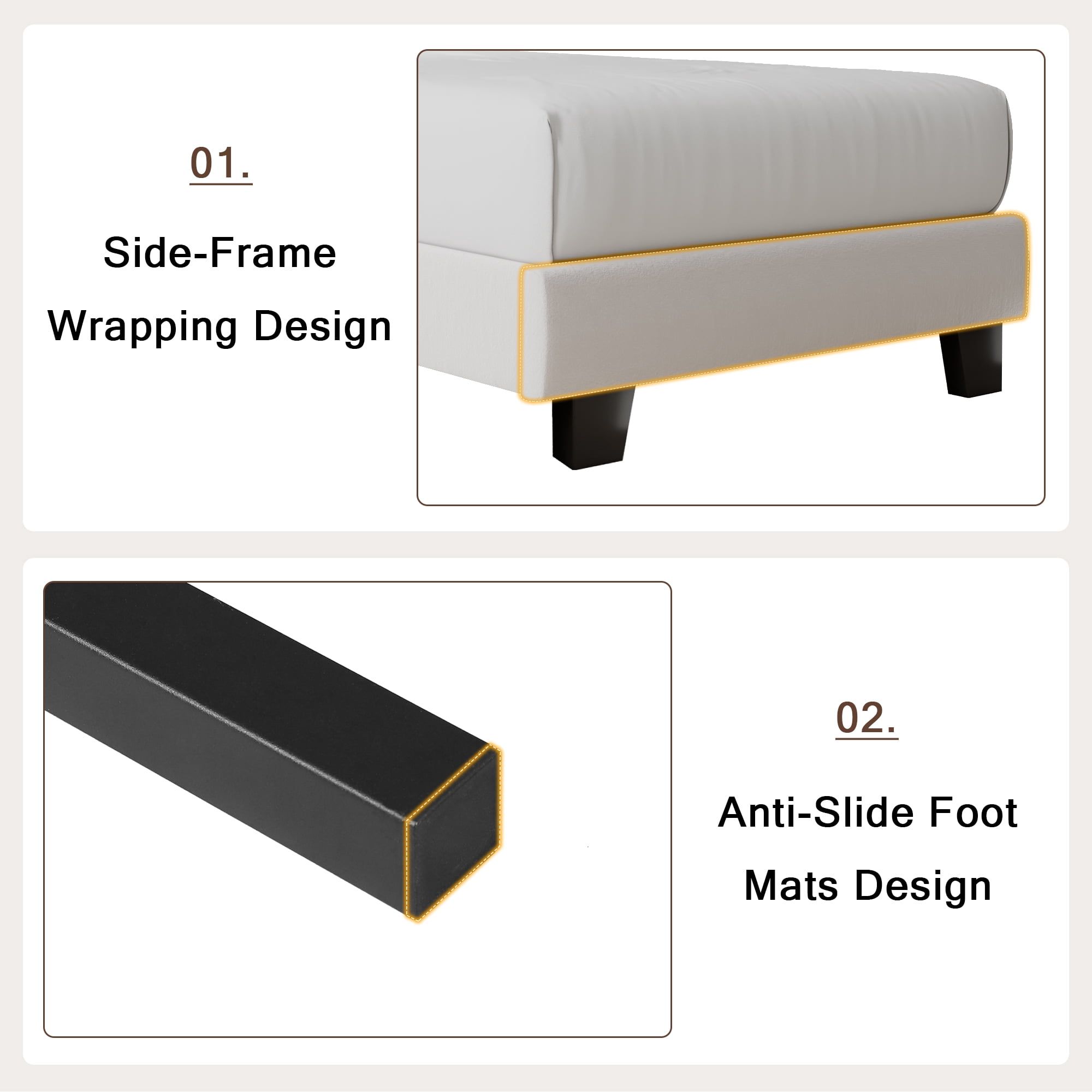 Virans Velvet Twin Size Platform Bed Frame with Tufted Button Headboard,Upholstered Bed with Wood Slat Support,No Box Spring,Noise Free,Easy Assembly, White