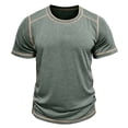 thumbnail image 4 of BUWTTER Mens T Shirts Classic Neck Short Sleeve Soft Casual Tee Comfortable Breathable Top Mens Shirts Green M, 4 of 6