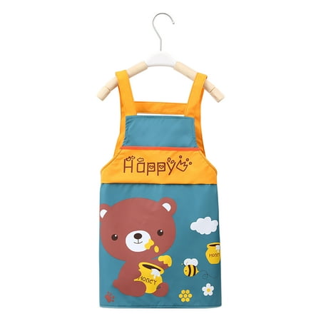 

Sleeveless Kitchen Children Apron Front Pocket Bib For Painting With Sleevelet