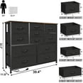 thumbnail image 6 of HOMEFORT 11 Drawer Dresser with Power Outlet, Fabric Chest of Drawers for TV Stand up to 43", Large Capacity Storage Organizer Tower for Bedroom, Closet, Nursery, Living Room, Entryway, Rustic Brown, 6 of 8