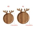 thumbnail image 3 of Bandeja de madera para servir con asas de astas, diseño de reno navideño, organizador de platos de madera decorativo, bandeja para comida, aperitivos y frutas., 3 of 6