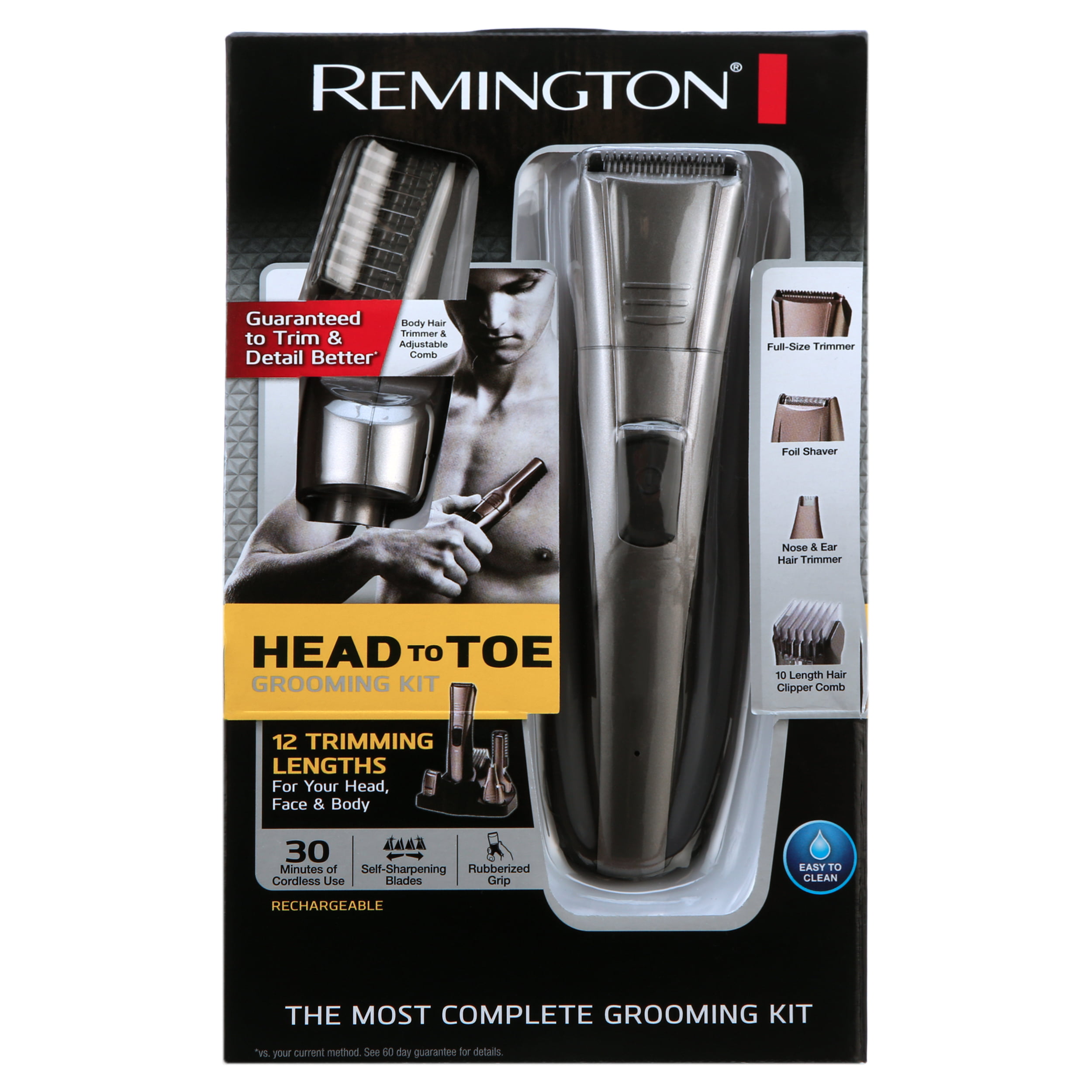 remington pg525 head to toe lithium powered body groomer kit