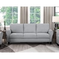 thumbnail image 3 of Living Room Casual 3pcs Sofa Set Dark Gray Textured Upholstered Sofa Loveseat Chair Rounded Arms Couch, 3 of 7