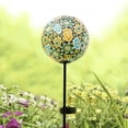 thumbnail image 5 of Yellow Paper Mache Ball Solar Stake Light, 5 of 7